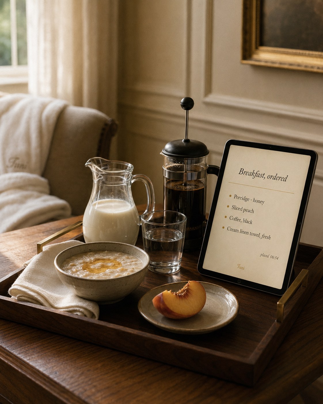 The catering dashboard, breakfast orders totalled